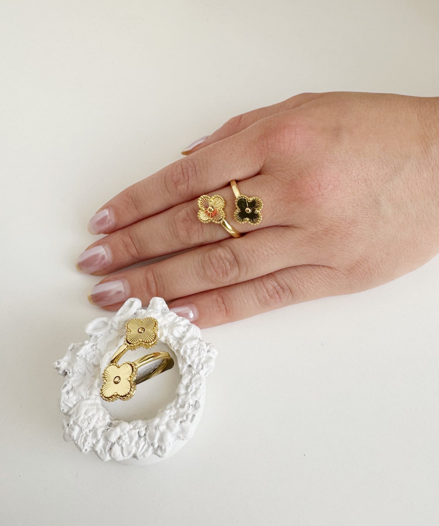 Anillo doble Flor
